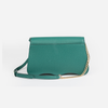 DAYANA geantă tip cross-body culoare verde cu accesorii aurii