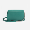 DAYANA geantă tip cross-body culoare verde cu accesorii argintii cu pietre