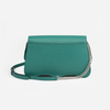 DAYANA geantă tip cross-body culoare verde cu accesorii argintii