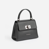 IRIS mini - geantă mică tip cross body - neagră cu accesorii argintii