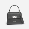 IRIS mini - geantă mică tip cross body - neagră cu accesorii argintii