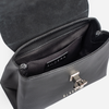 IRIS mini - geantă mică tip cross body - neagră cu accesorii argintii
