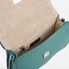 DAYANA geantă tip cross-body culoare verde cu accesorii argintii