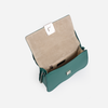 DAYANA geantă tip cross-body culoare verde cu accesorii argintii