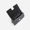 DAYANA geantă tip cross-body culoare neagră cu accesorii aurii cu pietre