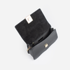 DAYANA geantă tip cross-body culoare neagră cu accesorii argintii cu pietre