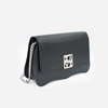 DAYANA geantă tip cross-body culoare neagră cu accesorii argintii