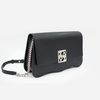 DAYANA geantă tip cross-body culoare neagră cu accesorii argintii cu pietre