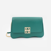 DAYANA geantă tip cross-body culoare verde cu accesorii aurii