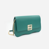 DAYANA geantă tip cross-body culoare verde cu accesorii aurii