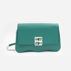 DAYANA geantă tip cross-body culoare verde cu accesorii argintii cu pietre