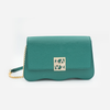 DAYANA geantă tip cross-body culoare verde cu accesorii aurii cu pietre