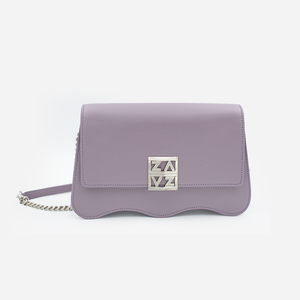 DAYANA geantă tip cross-body culoare violet cu accesorii argintii