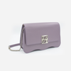 DAYANA geantă tip cross-body culoare violet cu accesorii argintii