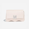 DAYANA geantă tip cross-body culoare pudră cu accesorii argintii