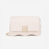 DAYANA geantă tip cross-body culoare pudră cu accesorii aurii cu pietre