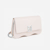 DAYANA geantă tip cross-body culoare pudră cu accesorii argintii