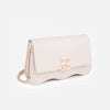 DAYANA geantă tip cross-body culoare pudră cu accesorii aurii cu pietre
