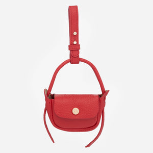 Accesoriu din piele - husă pentru căști - roșu