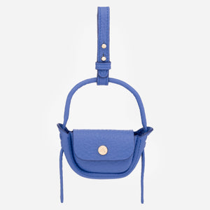 Accesoriu din piele - husă pentru căști - albastru inchis