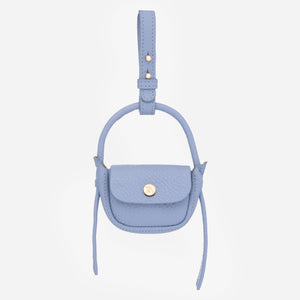 Accesoriu din piele - husă pentru căști - albastru deschis