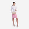 DAYANA geantă tip cross-body culoare pudră cu accesorii aurii