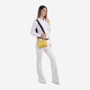 Geantă mică tip cross body cu fermoar SARA - galbenă